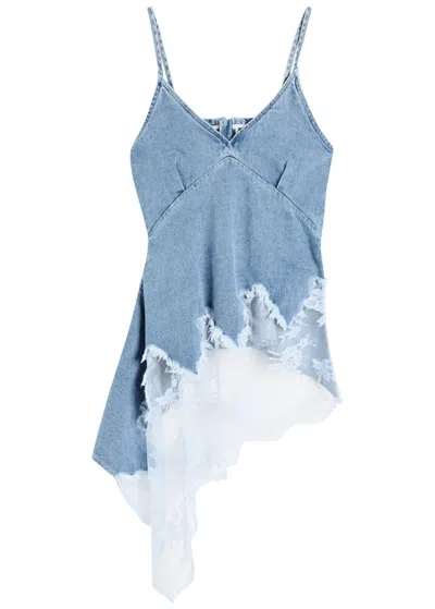 Marques' Almeida Asymmetric Denim Top In Blue