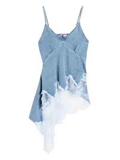 Marques' Almeida Asymmetric-hem Blouse In Blue