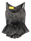 Marques' Almeida Asymmetric Denim Top - Women's - Organic Cotton In Black