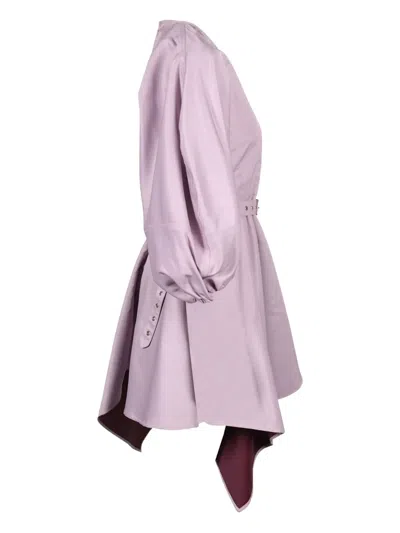 Pre-owned Marques' Almeida Balloon-sleeve Belted Dress In Purple