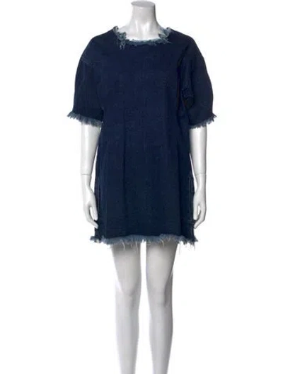 Pre-owned Marques' Almeida Bateau Neckline Mini Dress In Blue