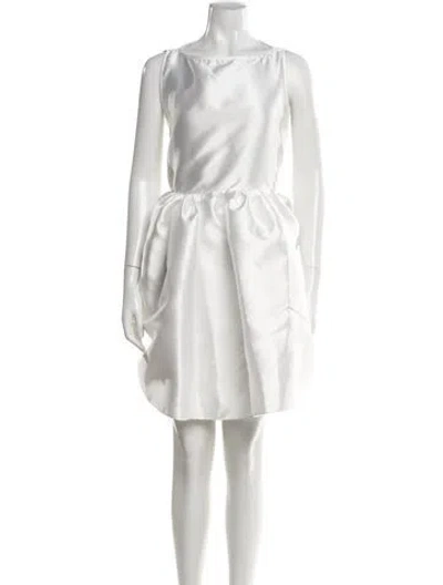 Pre-owned Marques' Almeida Bateau Neckline Mini Dress W/ Tags In White