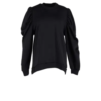 Marques' Almeida Marques Almeida Bishop Sleeve Sweater In Black Cotton In Multi
