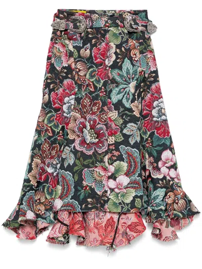 Marques' Almeida Marques Almeida Black Midi Flare Skirt