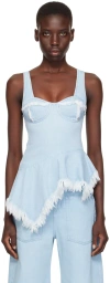 Marques' Almeida Blue Faded Tank Top In Mid Blue