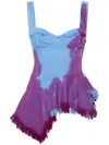 MARQUES' ALMEIDA BLUE TIE-DYE ASYMMETRIC TOP