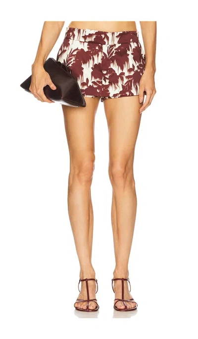 Marques' Almeida Bonded Satin Mini Skirt In Aubergine