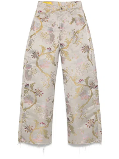 Marques' Almeida Brocade-jacquard Trousers In Neutrals