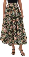 Marques' Almeida Brocade Pleated Full Midi Skirt Black In Multi