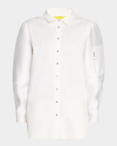 MARQUES' ALMEIDA BUTTON-FRONT BOMBER-SLEEVE SHIRT