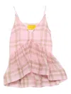 Marques' Almeida Tartan-check Chiffon Top