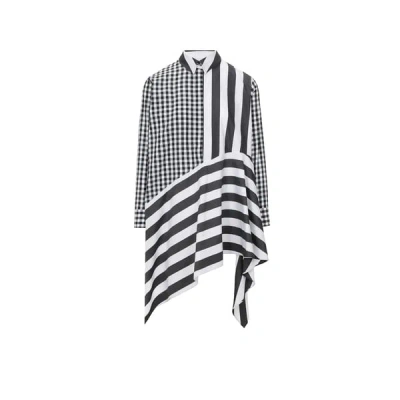 Marques' Almeida Striped And Checked Cotton Shirt In Black