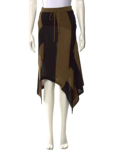 Pre-owned Marques' Almeida Colorblock Pattern Midi Length Skirt In Black