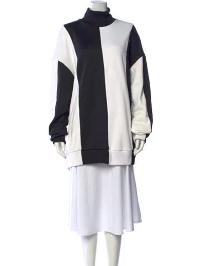 Pre-owned Marques' Almeida Colorblock Pattern Turtleneck Sweater In Black