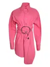 Marques' Almeida Cotton Shirt Midi Dress In Pink