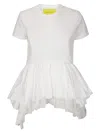 Marques' Almeida Cotton Top With Flared Hem And Lace Layers