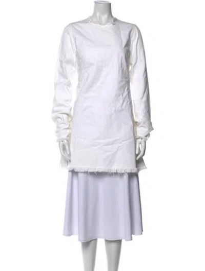 Pre-owned Marques' Almeida Crew Neck Knee-length Dress In White