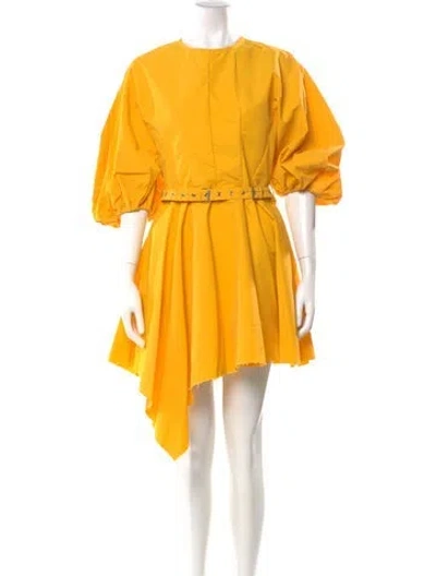 Pre-owned Marques' Almeida Crew Neck Knee-length Dress In Yellow