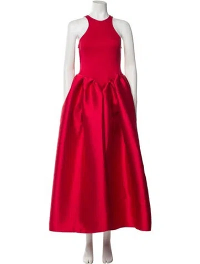 Pre-owned Marques' Almeida Crew Neck Long Dress In Red