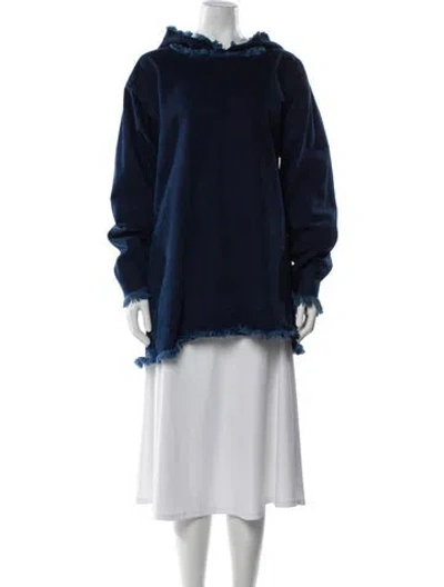 Pre-owned Marques' Almeida Crew Neck Long Sleeve Hoodie In Blue
