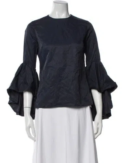 Pre-owned Marques' Almeida Crew Neck Long Sleeve Top In Blue