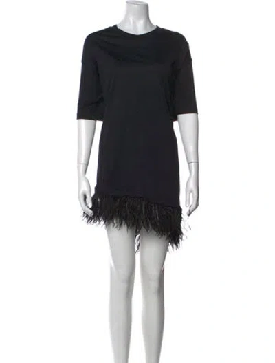 Pre-owned Marques' Almeida Crew Neck Mini Dress In Black