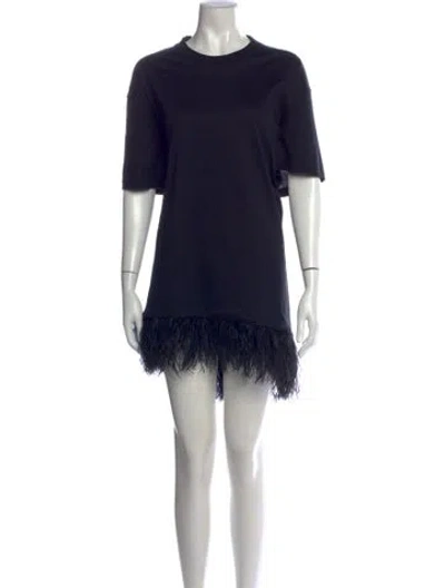 Pre-owned Marques' Almeida Crew Neck Mini Dress In Black