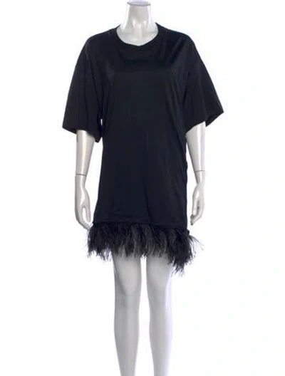Pre-owned Marques' Almeida Crew Neck Mini Dress In Black