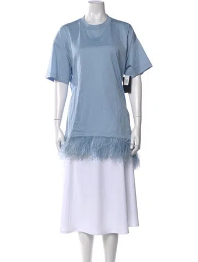 Pre-owned Marques' Almeida Crew Neck Mini Dress In Blue