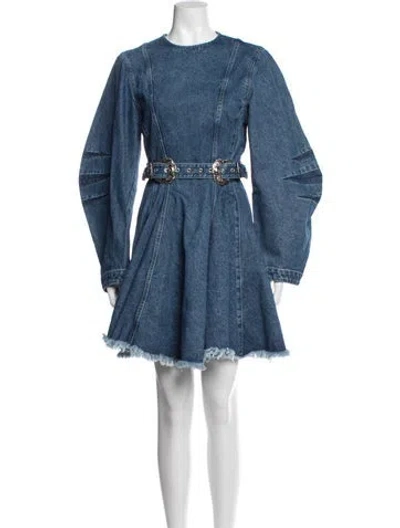 Pre-owned Marques' Almeida Crew Neck Mini Dress In Blue