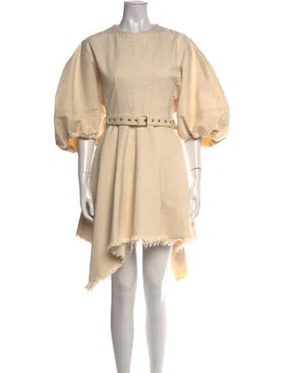 Pre-owned Marques' Almeida Crew Neck Mini Dress In Neutral