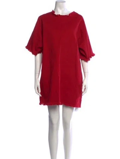 Pre-owned Marques' Almeida Crew Neck Mini Dress In Red