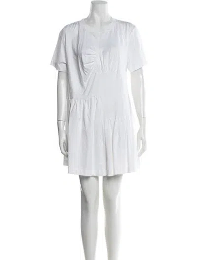 Pre-owned Marques' Almeida Crew Neck Mini Dress In White