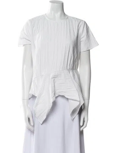 Pre-owned Marques' Almeida Crew Neck Short Sleeve Blouse In White