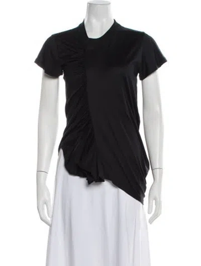 Pre-owned Marques' Almeida Crew Neck Short Sleeve Top In Black