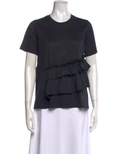 Pre-owned Marques' Almeida Crew Neck Short Sleeve Top In Black