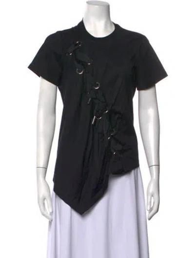 Pre-owned Marques' Almeida Crew Neck Short Sleeve Top In Black