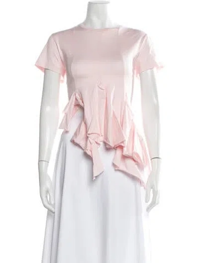 Pre-owned Marques' Almeida Crew Neck Short Sleeve Top In Pink