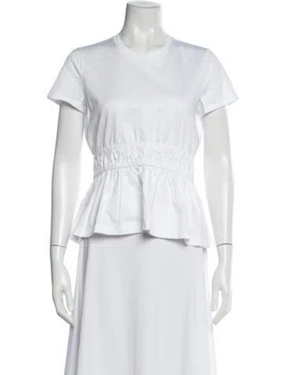 Pre-owned Marques' Almeida Crew Neck Short Sleeve Top In White