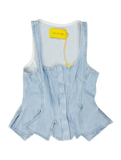 Pre-owned Marques' Almeida Crew Neck Sleeveless Top W/ Tags In Blue