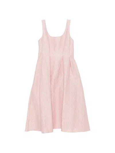 Marques' Almeida Croc-effect Sleeveless Midi Dress In Pink