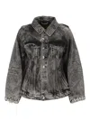 Marques' Almeida Crystal-embellished Denim Jacket In Gray
