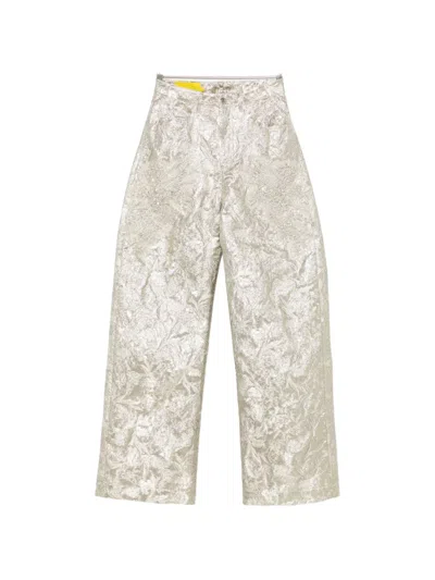Marques' Almeida Crystal-embellished Trousers In Neutrals