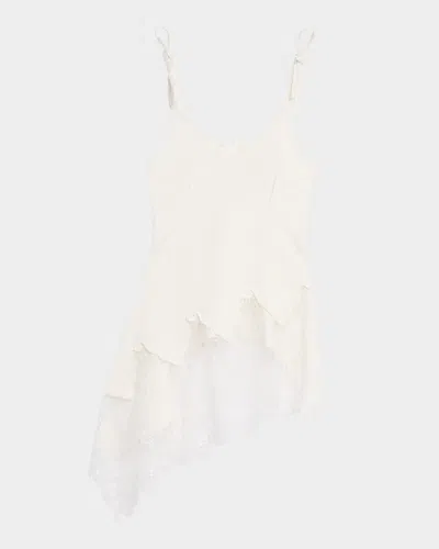 Marques' Almeida Denim And Lace Strappy Top