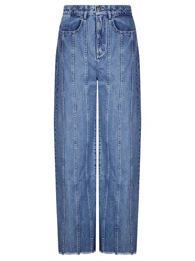 Marques' Almeida Denim Boyfriend Trousers With Seam Lines In Blue