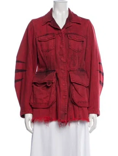 Pre-owned Marques' Almeida Denim Jacket In Red