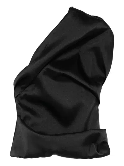 Marques' Almeida Draped Asymmetric Top In Black