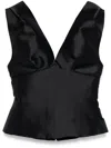 Marques' Almeida Marques Almeida Draped Off Shoulder Black Top In Black
