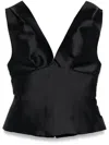 Marques' Almeida Marques Almeida Draped Off Shoulder Black Top In Black