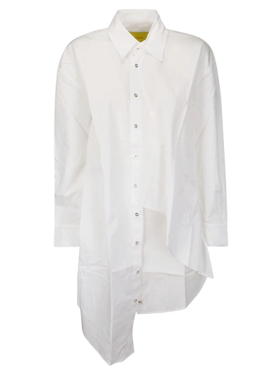 Marques' Almeida Draped Wrap Shirt Dress In White